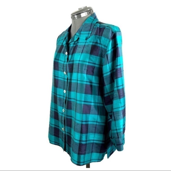 CHICO’S Design 100% Silk Button Down Shirt Blouse Top, Size L (12) - Picture 2 of 8